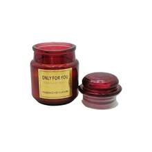 Aromatic Paraffin Candle 8.5X5.5 Glass Candlestick With Lid - 酒紅色 - 查看 4