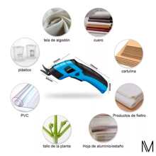 Tijera Eléctrica Inalámbrica Recargable Cortadora De Telas - Negro - Ver 4