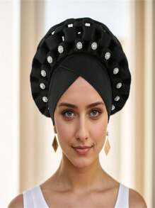 1pc New Muslim Hat Adjustable Multi-Layer Turban Cap For Wedding Party, African Style - Multicolor - View 14