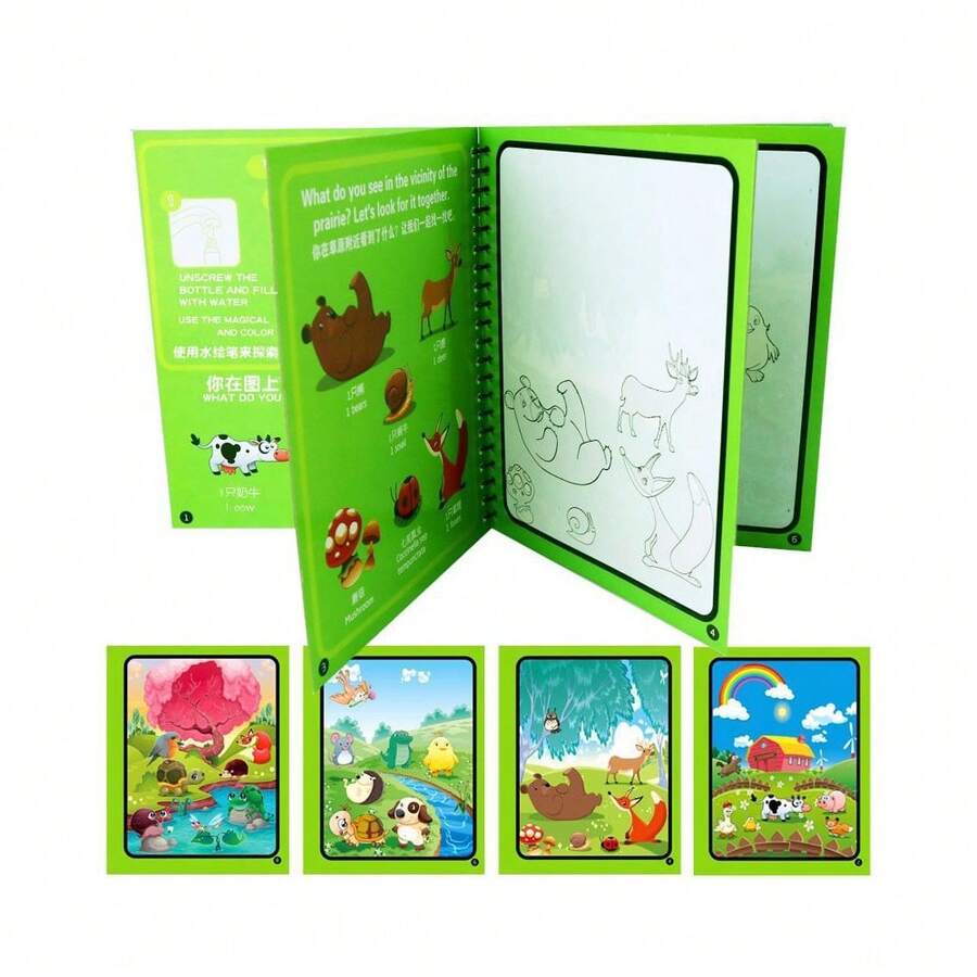 Sách tô màu màu nước cho trẻ em Sách tô màu Graffiti Album nước trong Bộ tô màu kỳ diệu kèm cọ vẽ