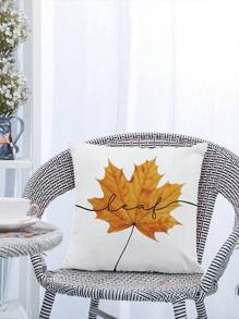 4 pièces/1 pièce Taie d'oreiller avec motif de camion de citrouille à carreaux d'automne et de gnome, décoration de Thanksgiving pour canapé et coussin