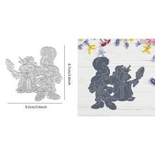 1 件老鼠跳跳虎小猪小熊维尼万圣节南瓜金属切割模具适用于 DIY 剪贴簿相册卡片制作工艺品 - 銀色 - 查看 32