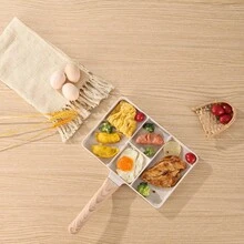 1 件，3 孔煎锅，不粘铸铁煎锅，鸡蛋煎锅，麦饭石煎饼锅，适用于电磁炉和煤气炉，厨房用具，厨房小工具，厨房配件，家庭厨房用品 - 四大格 - 查看 4