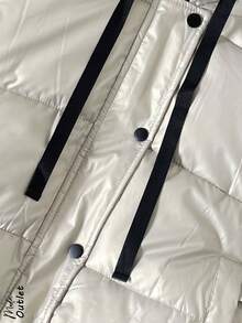 Chamarra corte a la cintura para mujer, con capucha, multicolor - Crema - Ver 5