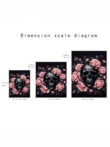 Gothic Rose Black Skull Velvet Hanging Cloth Modern Art Aesthetic Poster Abstract Art Painting Suitable For Living Room, Bedroom Decor Background ,Tapestry, Tapestry, Flag For Room, Room Decor, Wall Art, Home Decor, Flags For Room, Room Stuffs, Wall Tapestry