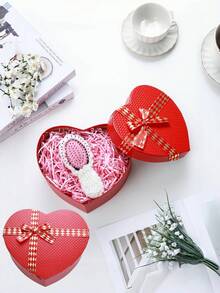 3pcs Gift Packaging Box Red Box Heart Shaped Boxes Heart Flower Boxes Pink Red Bridesmaid Gifts Box With Lids For Presents Bridesmaid Proposal Wedding Birthday Christmas Gift - S+M+L - View 4