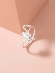 1 pieza Anillo ajustable con garra de gato que brilla en la oscuridad, regalo para amigos - Plateado - Ver 2