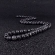 8MM Men Women Lava Necklace Volcanic Rock Bead Strand Choker Necklace Jewelry