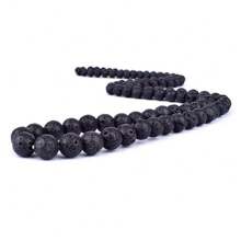 8MM Men Women Lava Necklace Volcanic Rock Bead Strand Choker Necklace Jewelry