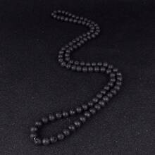 8MM Men Women Lava Necklace Volcanic Rock Bead Strand Choker Necklace Jewelry