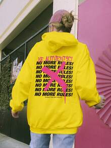 Blouse Moletom Be Authentic Oversid Print Streetwear CANGURU 1207 Fluxo Fx - 黃色 - 查看 4