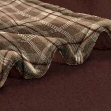 Cobertor con Borrega , Tela Polar Flannel con Borrega - Café integral - Ver 3