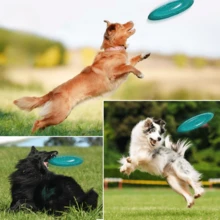 1 pieza Disco de juguete interactivo de silicona para entrenamiento de perros, de goma suave, fácil de atrapar, compañero volador divertido, perfecto para jugar al aire libre y para sesiones de entrenamiento interactivo - Multicolor - Ver 2