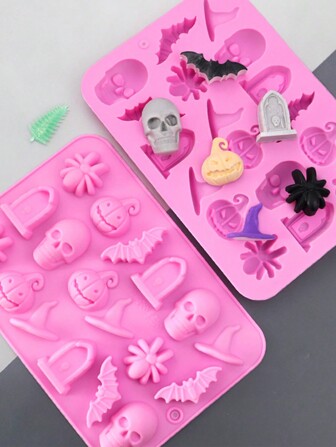 1 件 18 件万圣节骷髅帽和其他主题巧克力模具蛋糕装饰模具。万圣节装饰万圣节派对礼品万圣节派对用品万圣节万圣节装饰万圣节装饰品万圣节家居万圣节派对万圣节派对