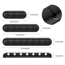1 Stück/3 Stücke Kabelklemmen, Kabel Organizer, Silikon Klebeband Haken, Kabel Halter für Stromkabel und Ladekabel, Maus Kabel, PC, Büro und Zuhause (7, 5 und 3 Schlitze)