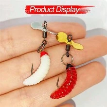 5Pcs/Box Propeller Worm Fishing Lure Spinner Spinning Bait Rotating Blade Sequin Bionic Fish Lure - Multicolor - View 5