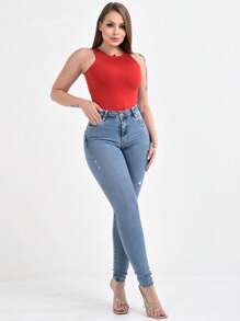 Boomerang Women's Skinny Jeans - 淺色水洗藍 - 查看 2