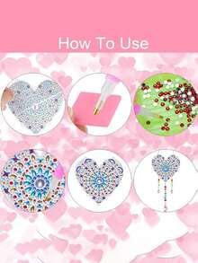 DIY 水晶钻石捕光器风铃套装 - 小树、心形、太阳和月亮、艺术品，适用于家庭和花园装饰 - 均碼 - 查看 2
