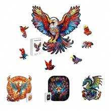 Wooden Puzzle Gift Box Exquisite Gift Asymmetric Animal Eagle Strange Dragon Puzzle Adult Personalized Senior Unique Gift Family Interactive Difficult Game Puzzle - Multicolor - View 9