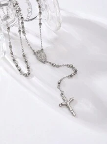 1 件 4 毫米不锈钢项链，镶嵌玻璃水钻 [欧美时尚简约风格吊坠项链，适合女性日常佩戴] - 蝴蝶型 - 查看 4