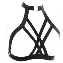 Women Sexy Elastic Harness Lingerie Hollow Out Cupless Cage Bra