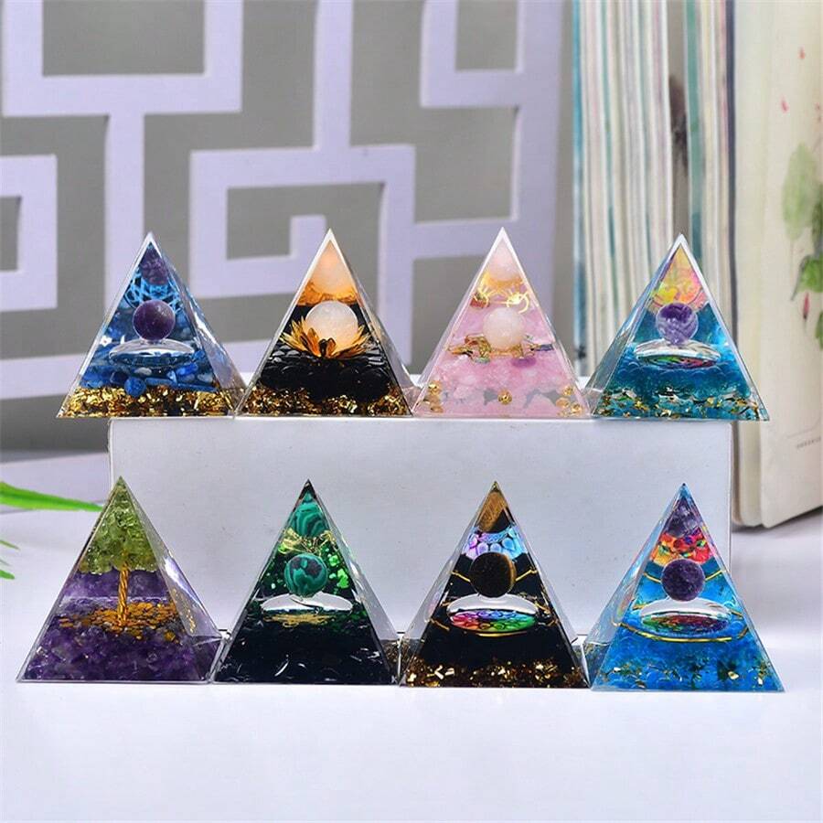 5cm Crystal Pyramid Home Decor DIY Epoxy Resin Crafts - Multicolor - View 1