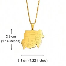 1pc Republic Of The  Map And Cities Pendant Necklace North  Jewelry - Multicolor - View 4