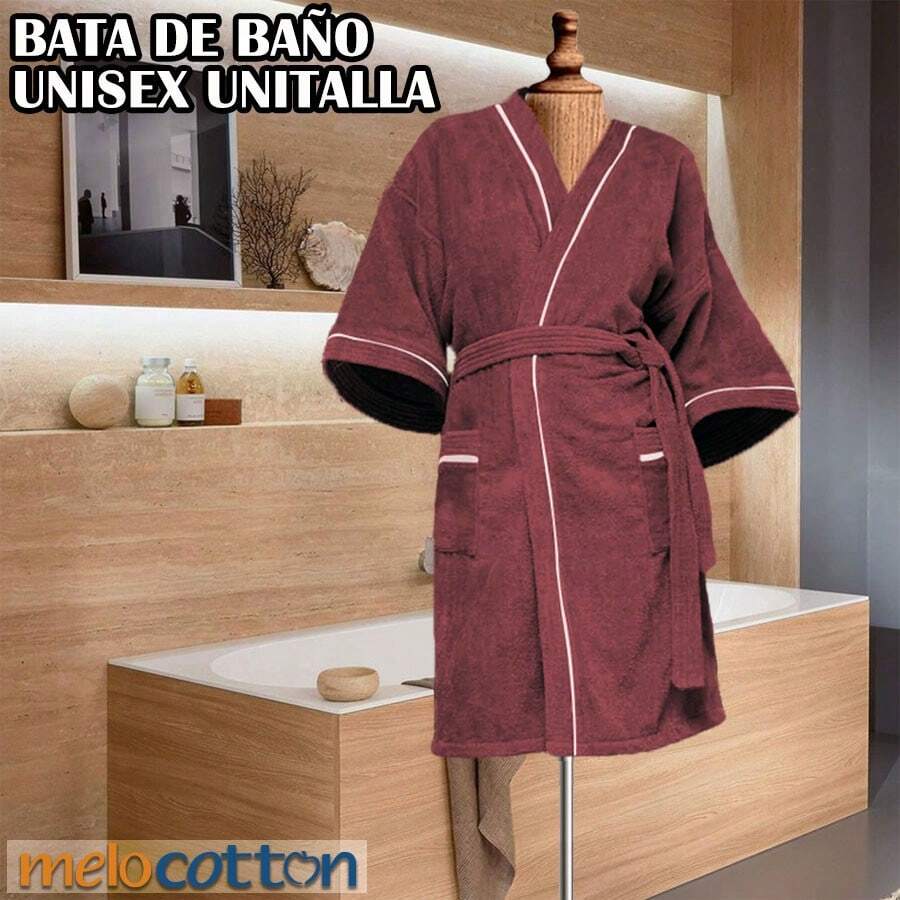 Bathrobe - Burgundy - View 1
