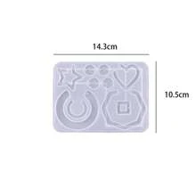 1pc Jewelry Resin Mold, Epoxy Resin Earring Mold Casting Tray With Holes For DIY Pendant Earring Necklace Keychain Making - Multicolor - View 8