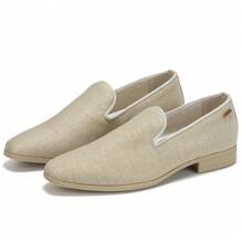 Mens Loafers Dress Shoes Slip On Driving Shoes Tuxedo Suit Shoes - 米色 - 查看 4