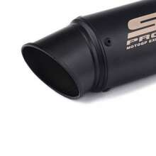 Tubo de escape universal para moto deportiva en ángulo, 51 mm de diámetro, adaptador de 38 mm. Modelos aplicables: tubo de escape universal para motocicleta de 38-51 mm (negro, plateado) - Negro - Ver 4