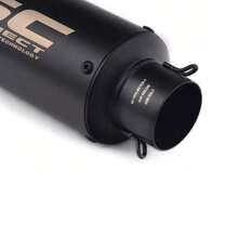 Tubo de escape universal para moto deportiva en ángulo, 51 mm de diámetro, adaptador de 38 mm. Modelos aplicables: tubo de escape universal para motocicleta de 38-51 mm (negro, plateado) - Negro - Ver 8