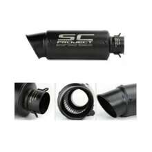 Tubo de escape universal para moto deportiva en ángulo, 51 mm de diámetro, adaptador de 38 mm. Modelos aplicables: tubo de escape universal para motocicleta de 38-51 mm (negro, plateado) - Negro - Ver 7