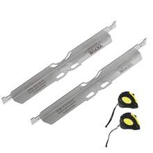 Wheel Alignment Tool, 2-Pack Toe Alignment Toe Plates, Stainless Steel Wheel Alignment Tool Plate, Toe Angle Accurate Measurement, Includes 2 Measuring Tapes & Conversion Chart - Silver - View 1