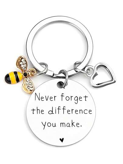 1pc Stainless Steel Engraved Keychain, Thanksgiving Gift For Friends, Colleagues, Teams Car Accessories Bag Charm School Cute Goth Y2k Halloween Accessories Teachers Day Bag Accessories Lanyards With Id Holder Car Accessories Bag Charms