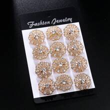 24pcs/Set Mini Rhinestone Decor Alloy Brooch Pins, Suitable For Daily Wear, Fixing Clothes Collar And Preventing Exposure - Set Brooch - View 23