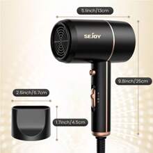 Sejoy Secador de Pelo, Secadora de Cabello Profesional de 1800W - Tipo de Enchufe A USA (110-127V) - Ver 8