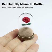 1入寵物毛髮DIY紀念瓶，貓狗過世毛髮收集瓶，可DIY存放可愛的寵物紀念禮物，附玫瑰材質包和迷你玻璃蓋 - 彩色 - 查看 7