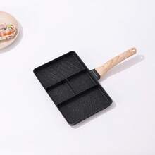 1 件，3 孔煎锅，不粘铸铁煎锅，鸡蛋煎锅，麦饭石煎饼锅，适用于电磁炉和煤气炉，厨房用具，厨房小工具，厨房配件，家庭厨房用品 - 四大格 - 查看 5