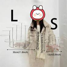 Un juego de estantes de exhibición, soporte giratorio acrílico de múltiples capas para exhibir joyas, anillos y pulseras