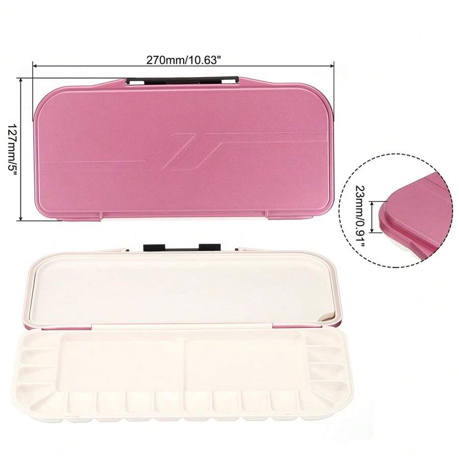 18 Wells Paint Storage Box, Airtight Folding Detachable With 3 Extra Area Painting Palette For
