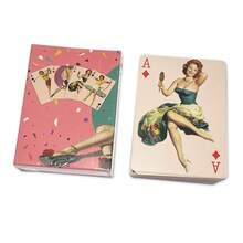 blacklotus Pink Beauty Paper Playing Cards,Poker Deck 54 Cards All Different Vintage Goddess Retro Classic Pin Club Card Games - Pink - View 4
