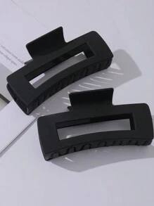 4/3/2/1pc Women's Black Fashionable Solid Color Large Hair Claws, Suitable For Thick Hair, Going Out, Dating, Travel And Vacation, Strong Fixing Hair Claws Hair Clips, School Stuff