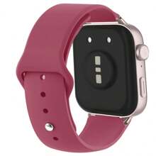 1 件华为 Watch FIT 3/4 硅胶运动表带 - 智能手表硅胶表带兼容华为 Watch Fit3/4 2024 2025 手表配件 - 酒紅色 - 查看 3