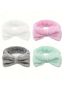 1 件/4 件洗脸头带腕带套装，带腕带的 Spa 洗脸头带，适合女孩青少年女士洗脸化妆的护肤配件