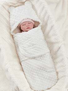 1 pièce Couverture de réception en peluche adorable, enveloppe de swaddle douce pour bébés garçons et filles, convient pour 0-6 mois, cadeau parfait pour la baby shower