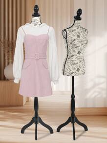 Adjustable Female Dress Model Display Torso Body Tripod Stand Clothing Forms - 公分 - 查看 3