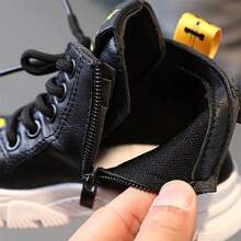 BOTAS nuevas cortas antideslizantes de moda infantil con cremallera - Negro - Ver 7