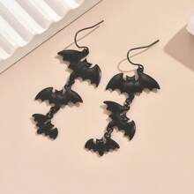 Halloween Dark Bat Tassel Earrings Unique And Stylish