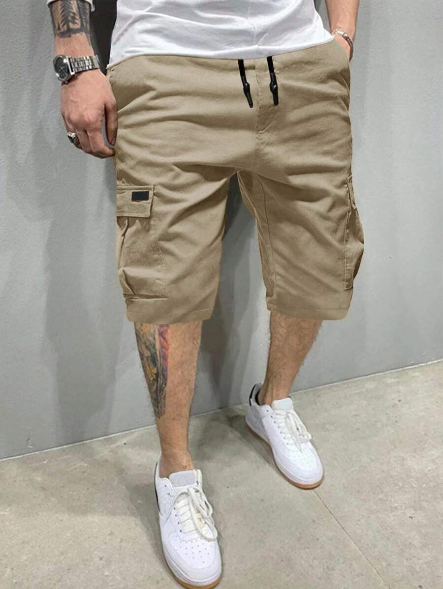 Classic Cargo Shorts, Men's Casual Multi-Pocket Drawstring Waist Cargo Shorts For Outdoor Wear In Summer, Bermuda Shorts